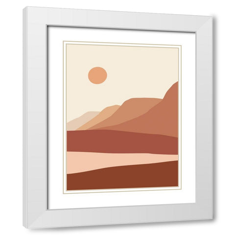 Montagnes White Modern Wood Framed Art Print with Double Matting by BRAUN Studio