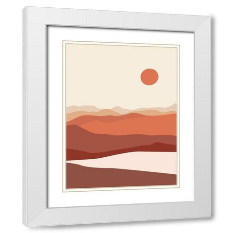 Montagnes 2 White Modern Wood Framed Art Print with Double Matting by BRAUN Studio