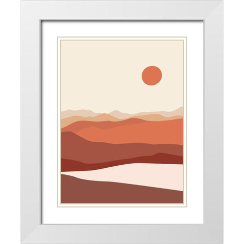 Montagnes 2 White Modern Wood Framed Art Print with Double Matting by BRAUN Studio