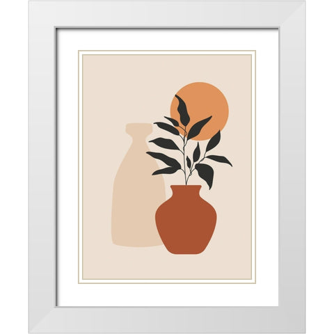 Vases 2 White Modern Wood Framed Art Print with Double Matting by BRAUN Studio