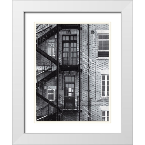 Escaliers 1 White Modern Wood Framed Art Print with Double Matting by BRAUN Studio