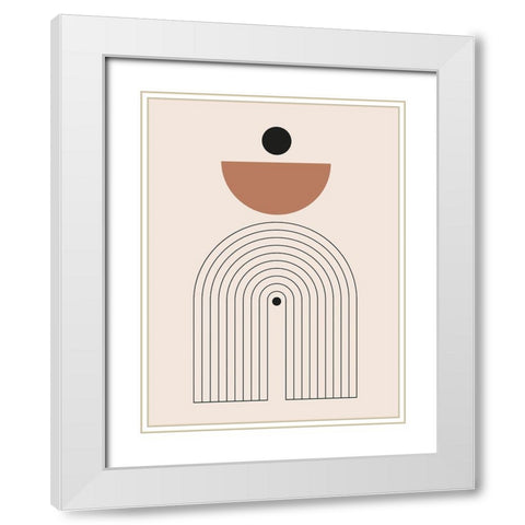 Arrondis 1 White Modern Wood Framed Art Print with Double Matting by BRAUN Studio