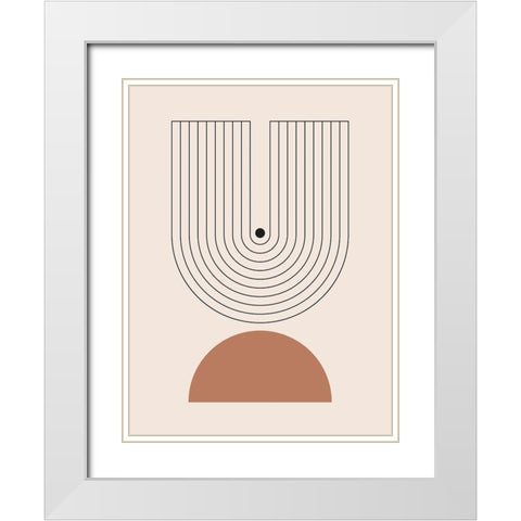 Arrondis 2 White Modern Wood Framed Art Print with Double Matting by BRAUN Studio