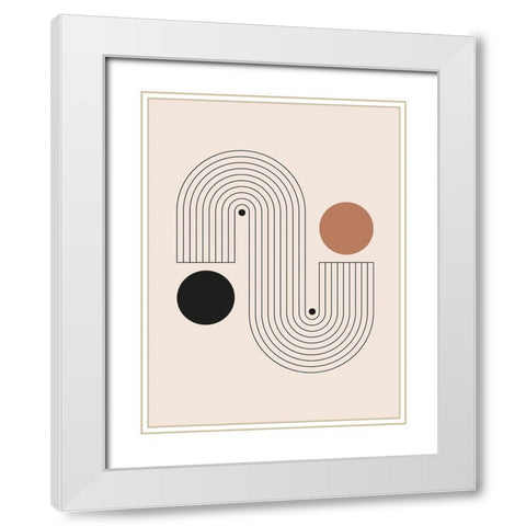 Arrondis 3 White Modern Wood Framed Art Print with Double Matting by BRAUN Studio