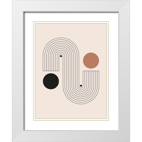 Arrondis 3 White Modern Wood Framed Art Print with Double Matting by BRAUN Studio