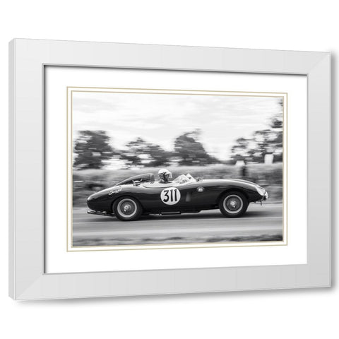 Vintage race White Modern Wood Framed Art Print with Double Matting by BRAUN Studio