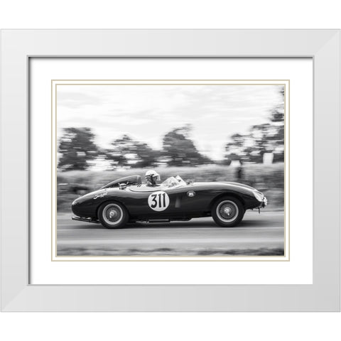 Vintage race White Modern Wood Framed Art Print with Double Matting by BRAUN Studio