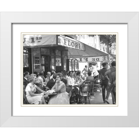 Le Flore White Modern Wood Framed Art Print with Double Matting by BRAUN Studio