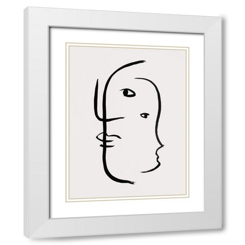 Braun Studio - Visages I White Modern Wood Framed Art Print with Double Matting by Braun Studio