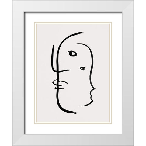 Braun Studio - Visages I White Modern Wood Framed Art Print with Double Matting by Braun Studio