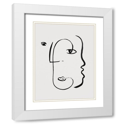 Braun Studio - Visages II White Modern Wood Framed Art Print with Double Matting by Braun Studio