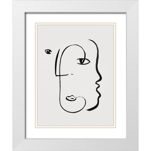 Braun Studio - Visages II White Modern Wood Framed Art Print with Double Matting by Braun Studio
