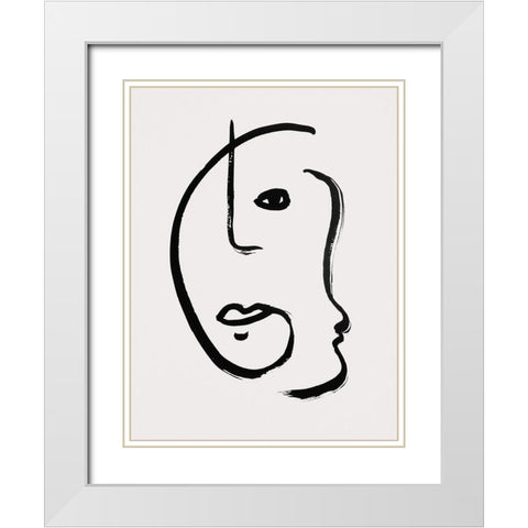 Braun Studio - Visages III White Modern Wood Framed Art Print with Double Matting by Braun Studio