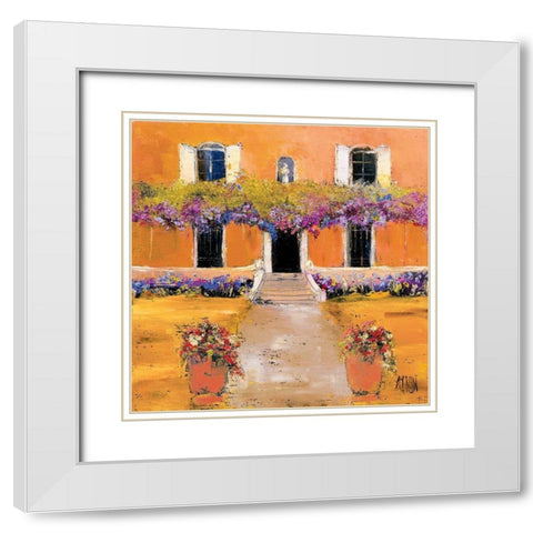 La glycine White Modern Wood Framed Art Print with Double Matting by Grossi, Anne-Marie