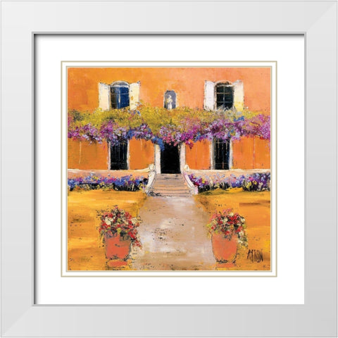 La glycine White Modern Wood Framed Art Print with Double Matting by Grossi, Anne-Marie