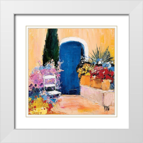 La porte bleue White Modern Wood Framed Art Print with Double Matting by Grossi, Anne-Marie