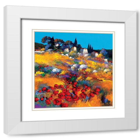 Chaleurs dete White Modern Wood Framed Art Print with Double Matting by Keiflin, Roger
