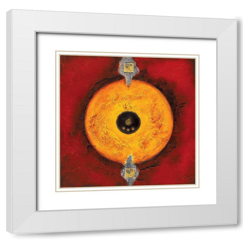 Le cercle noir White Modern Wood Framed Art Print with Double Matting by Arthure