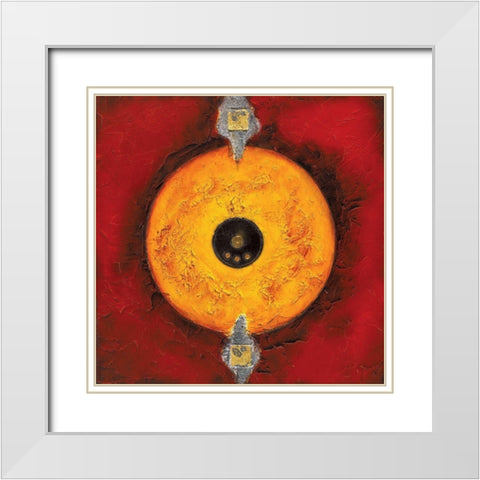 Le cercle noir White Modern Wood Framed Art Print with Double Matting by Arthure