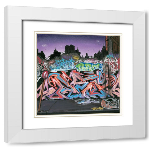 Wicked Street White Modern Wood Framed Art Print with Double Matting by Butch and Pea