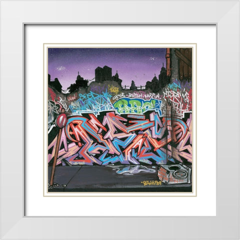 Wicked Street White Modern Wood Framed Art Print with Double Matting by Butch and Pea