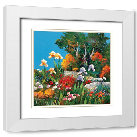 Un coin de jardin White Modern Wood Framed Art Print with Double Matting by Keiflin, Roger