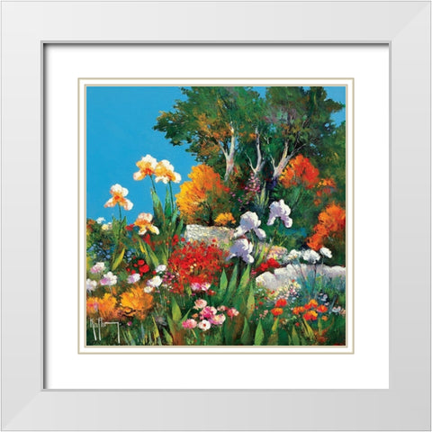 Un coin de jardin White Modern Wood Framed Art Print with Double Matting by Keiflin, Roger