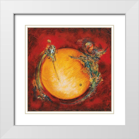 Le secret du cercle White Modern Wood Framed Art Print with Double Matting by Arthure