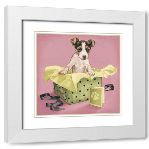 Pochette surprise White Modern Wood Framed Art Print with Double Matting by Cazenave, Maryline