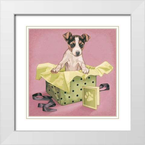 Pochette surprise White Modern Wood Framed Art Print with Double Matting by Cazenave, Maryline