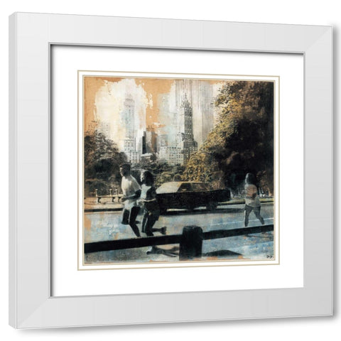 New York Central Park White Modern Wood Framed Art Print with Double Matting by JMG