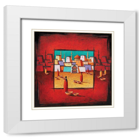 Cite du desert White Modern Wood Framed Art Print with Double Matting by Moga