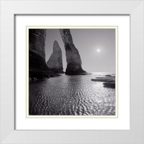 Etretat White Modern Wood Framed Art Print with Double Matting by Laurenceau, Gerard
