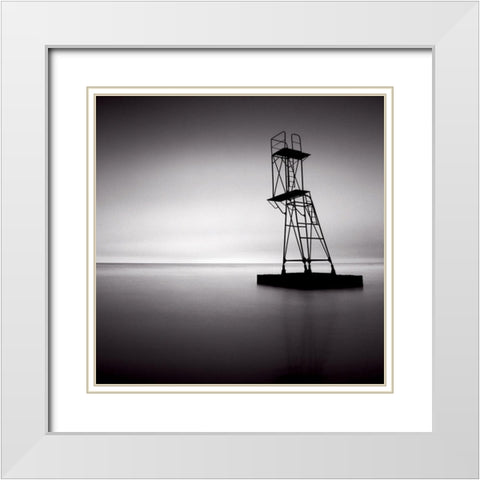 Le Treport White Modern Wood Framed Art Print with Double Matting by Laurenceau, Gerard