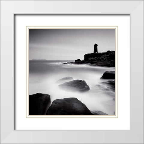 Ploumanach White Modern Wood Framed Art Print with Double Matting by Laurenceau, Gerard