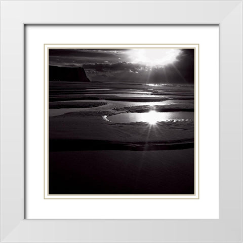 Ricochet White Modern Wood Framed Art Print with Double Matting by de Lattre, Pascal