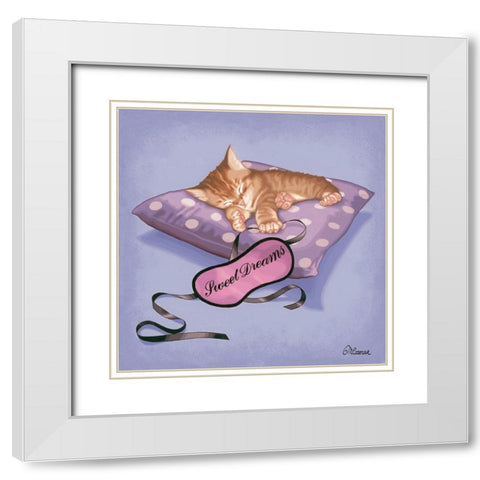 Sweet dreams White Modern Wood Framed Art Print with Double Matting by Cazenave, Maryline