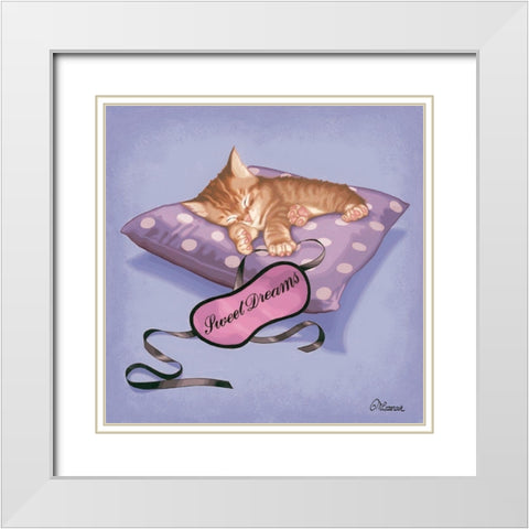 Sweet dreams White Modern Wood Framed Art Print with Double Matting by Cazenave, Maryline