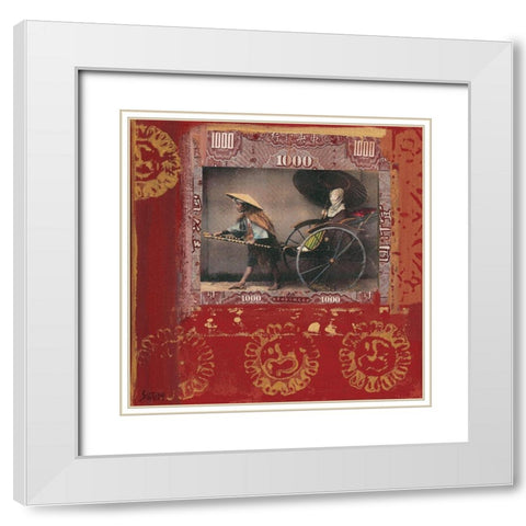 Reflet de Chine III White Modern Wood Framed Art Print with Double Matting by Sigrid, M.