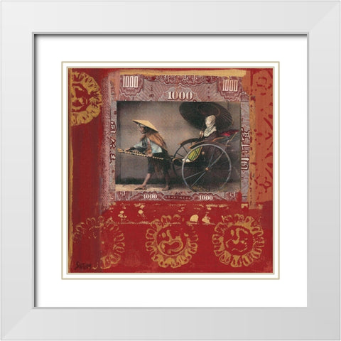 Reflet de Chine III White Modern Wood Framed Art Print with Double Matting by Sigrid, M.