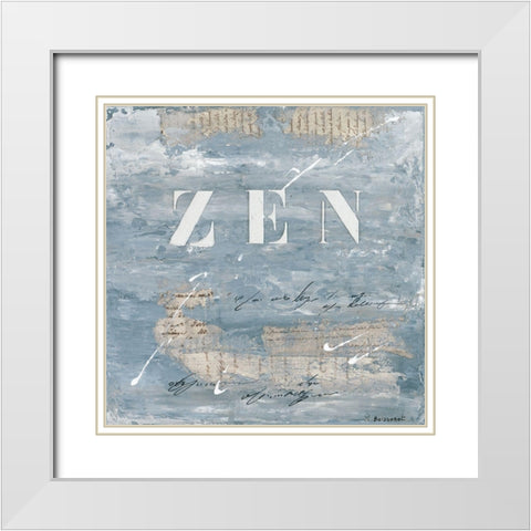 Zen White Modern Wood Framed Art Print with Double Matting by Boissonot, Michelle