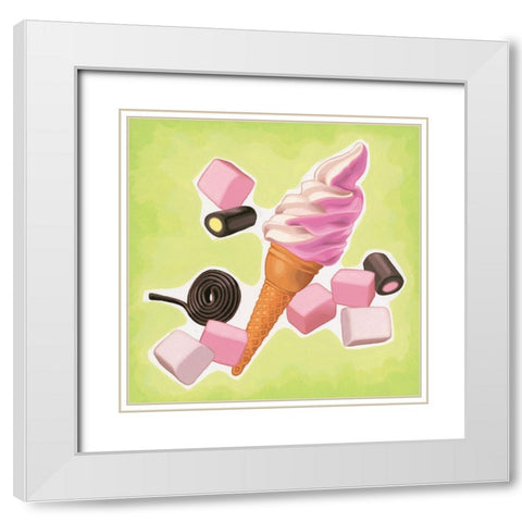 Glace italienne White Modern Wood Framed Art Print with Double Matting by Cazenave, Maryline