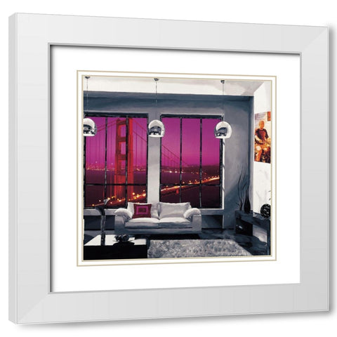 Loft Frisco White Modern Wood Framed Art Print with Double Matting by Gachaga, Vincent