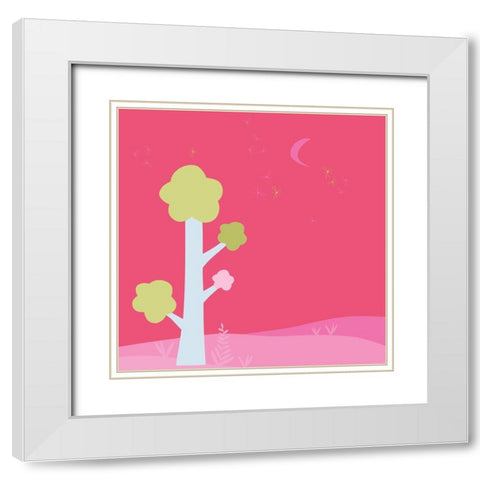 Nocturne White Modern Wood Framed Art Print with Double Matting by Gilibert, Soizic