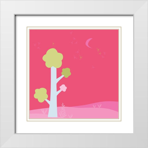 Nocturne White Modern Wood Framed Art Print with Double Matting by Gilibert, Soizic