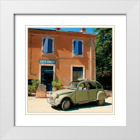 La 2 CV de Bonnieux White Modern Wood Framed Art Print with Double Matting by Lautier, Julien