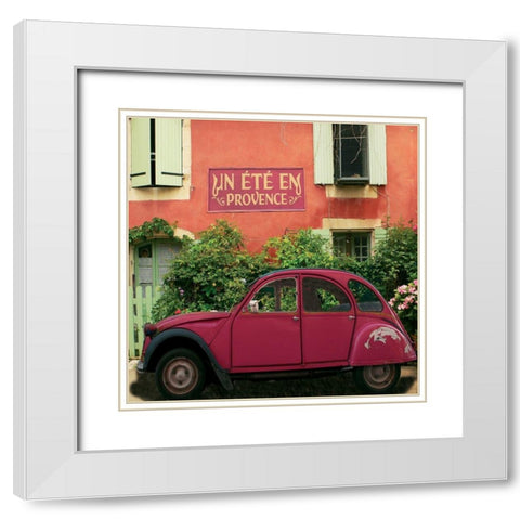 La 2 CV dun ete en Provence White Modern Wood Framed Art Print with Double Matting by Lautier, Julien