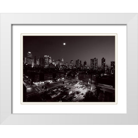 Parking dans Hells Kitchen (detail) White Modern Wood Framed Art Print with Double Matting by Setboun, Michel