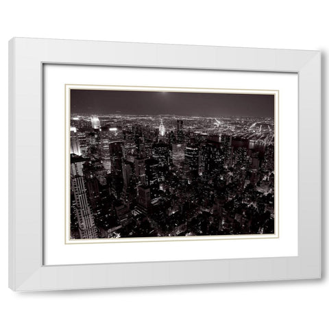 Manhattan Est et le Queens (detail) White Modern Wood Framed Art Print with Double Matting by Setboun, Michel