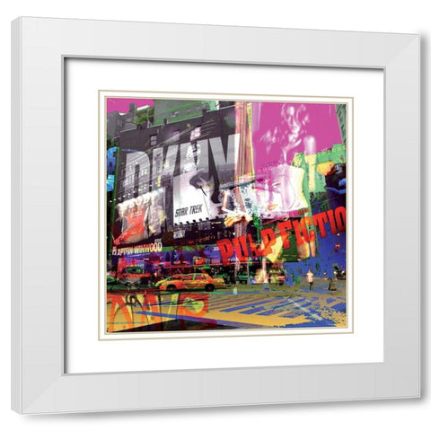 Pulp Fiction White Modern Wood Framed Art Print with Double Matting by Bouteiller, Cedric